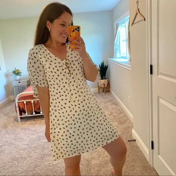 NWT ESSENTIEL ANTWERP White Ditsy Floral Sexy Mini Dress 38 M - Picture 9 of 16